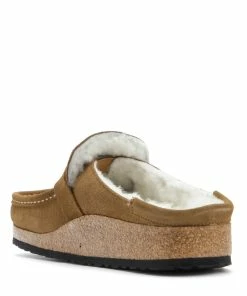 Birkenstock Sabots Buckley Fourrure Suédé Tea, Modèle Étroit -Golden Goose-boutique birk145182 pck20220707 3
