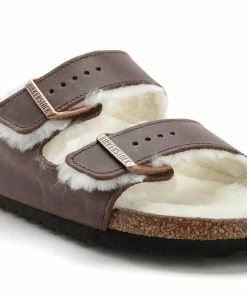 Birkenstock Mules Arizona Fourrure Cuir Habana, Modèle Étroit -Golden Goose-boutique birk145184 pck20220810 4