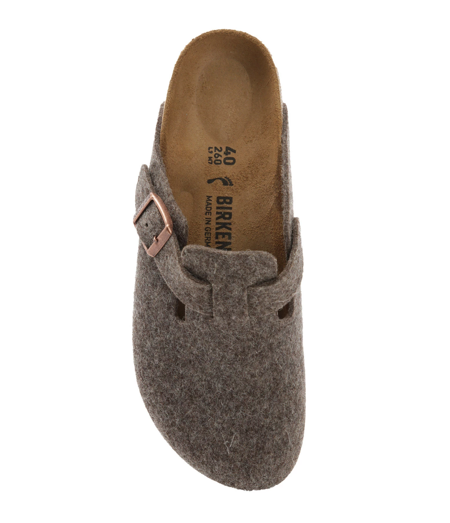 Birkenstock Sabots Boston Laine Cacao, Modèle Étroit 4 Birkenstock Sabots Boston Laine Cacao, Modèle Étroit – Image 2