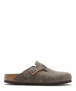 Birkenstock Sabots Boston Laine Cacao, Modèle Étroit