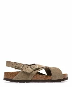 Birkenstock Sandales Tulum Cuir Suédé Taupe