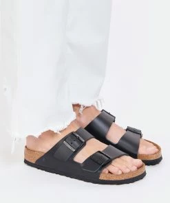 Birkenstock Mules Arizona Cuir Noir, Modèle Étroit -Golden Goose-boutique birk5 look20220503 106