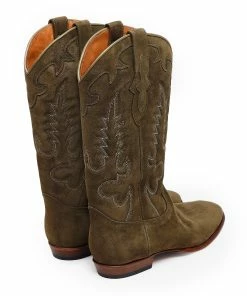 SHILOH HERITAGE Bottes Midnight Cuir Suédé Olive -Golden Goose-boutique bottes midnight olive 3