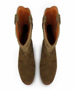 SHILOH HERITAGE Bottes Midnight Cuir Suédé Olive -Golden Goose-boutique bottes midnight olive 4