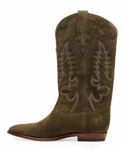 SHILOH HERITAGE Bottes Midnight Cuir Suédé Olive -Golden Goose-boutique bottes midnight olive 5