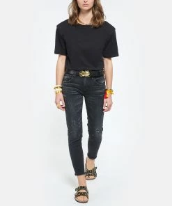 Claris Virot Mules Odette Python Clous Noir Doré -Golden Goose-boutique clari look20210330 351