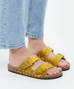 Claris Virot Mules Odette Lézard Clous Jaune -Golden Goose-boutique clari look20220408 59