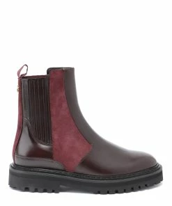 Claris Virot Bottines Ziggy Cuir Bordeaux