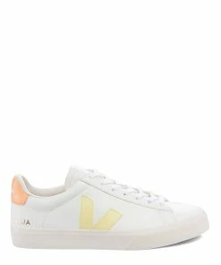 Veja Baskets Campo Chromefree Cuir Extra Blanc Sun Pêche
