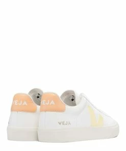 Veja Baskets Campo Chromefree Cuir Extra Blanc Sun Pêche -Golden Goose-boutique cp0503140a 3
