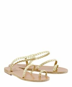 Ancient Greek Sandals Sandales Eleftheria Platine -Golden Goose-boutique eleftheria platinum 3 4 view high