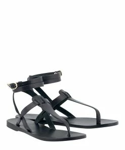 Ancient Greek Sandals Sandales Estia Noir -Golden Goose-boutique estia black 3 4 view high