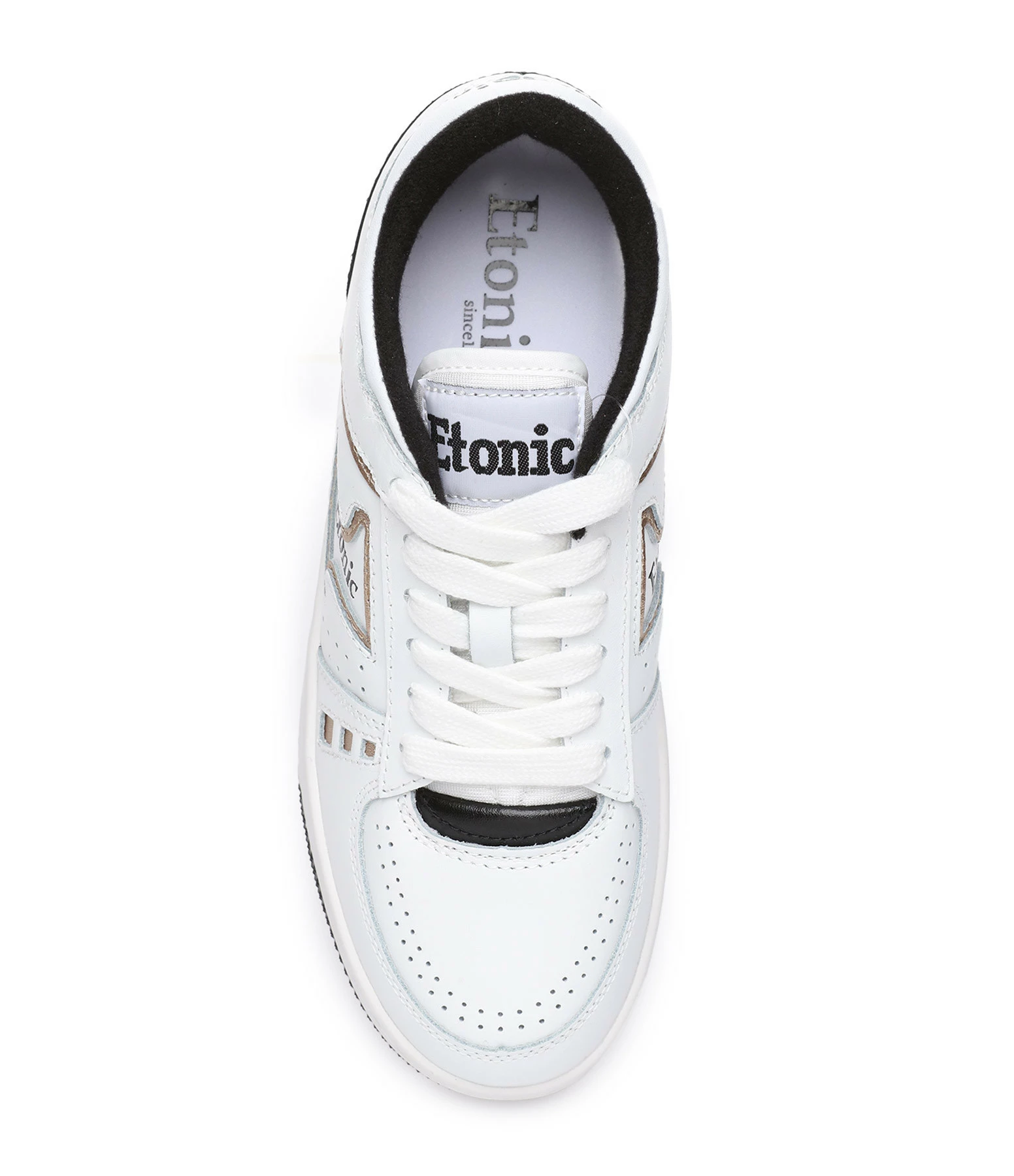 ETONIC Baskets B509 Vintage Blanc Noir Doré 4 ETONIC Baskets B509 Vintage Blanc Noir Doré – Image 2