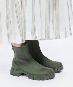 Ganni Bottines Caoutchouc Recyclé Vert Kalamata -Golden Goose-boutique ganni look20220216 71