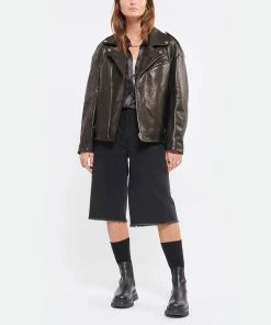 Ganni Bottines Cuir Noir -Golden Goose-boutique ganni look20220803 251