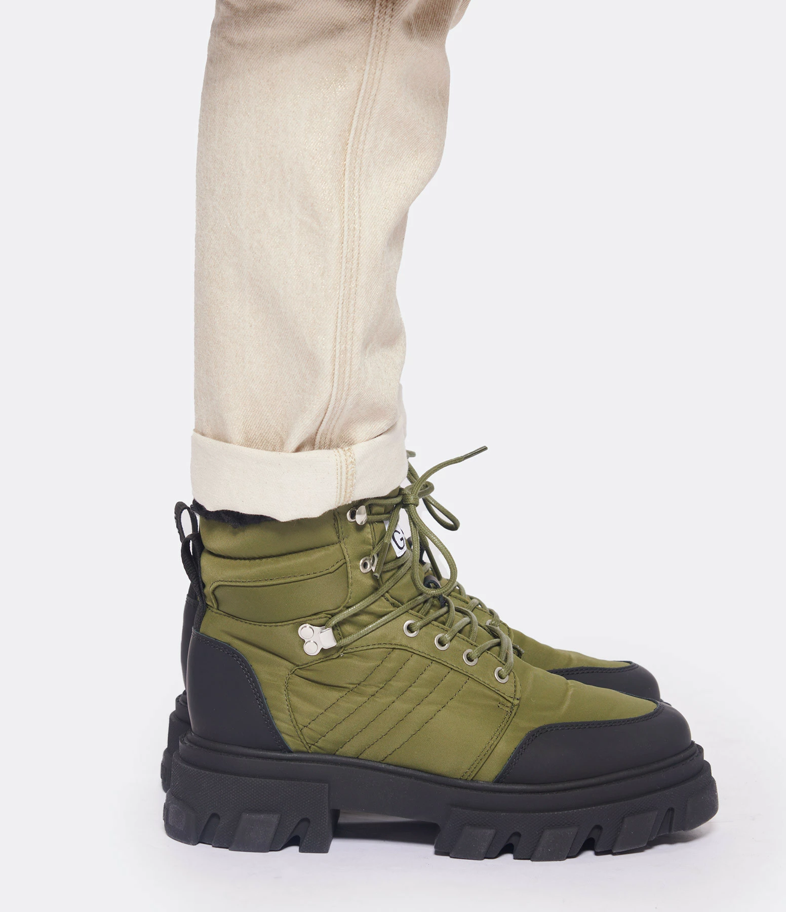 Ganni Bottines Cuir Kalamata Kaki 8 Ganni Bottines Cuir Kalamata Kaki – Image 6