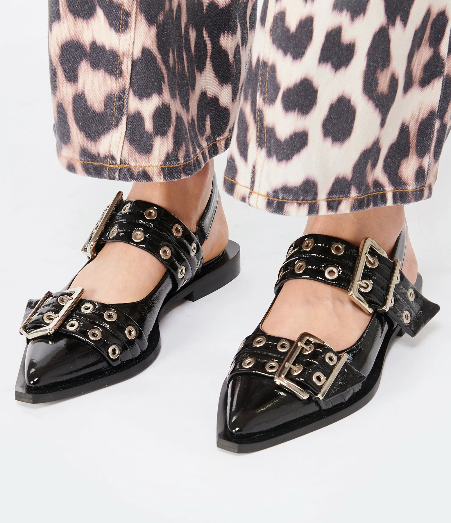 Ganni Sandales Boucles Cuir Noir 6 Ganni Sandales Boucles Cuir Noir – Image 4