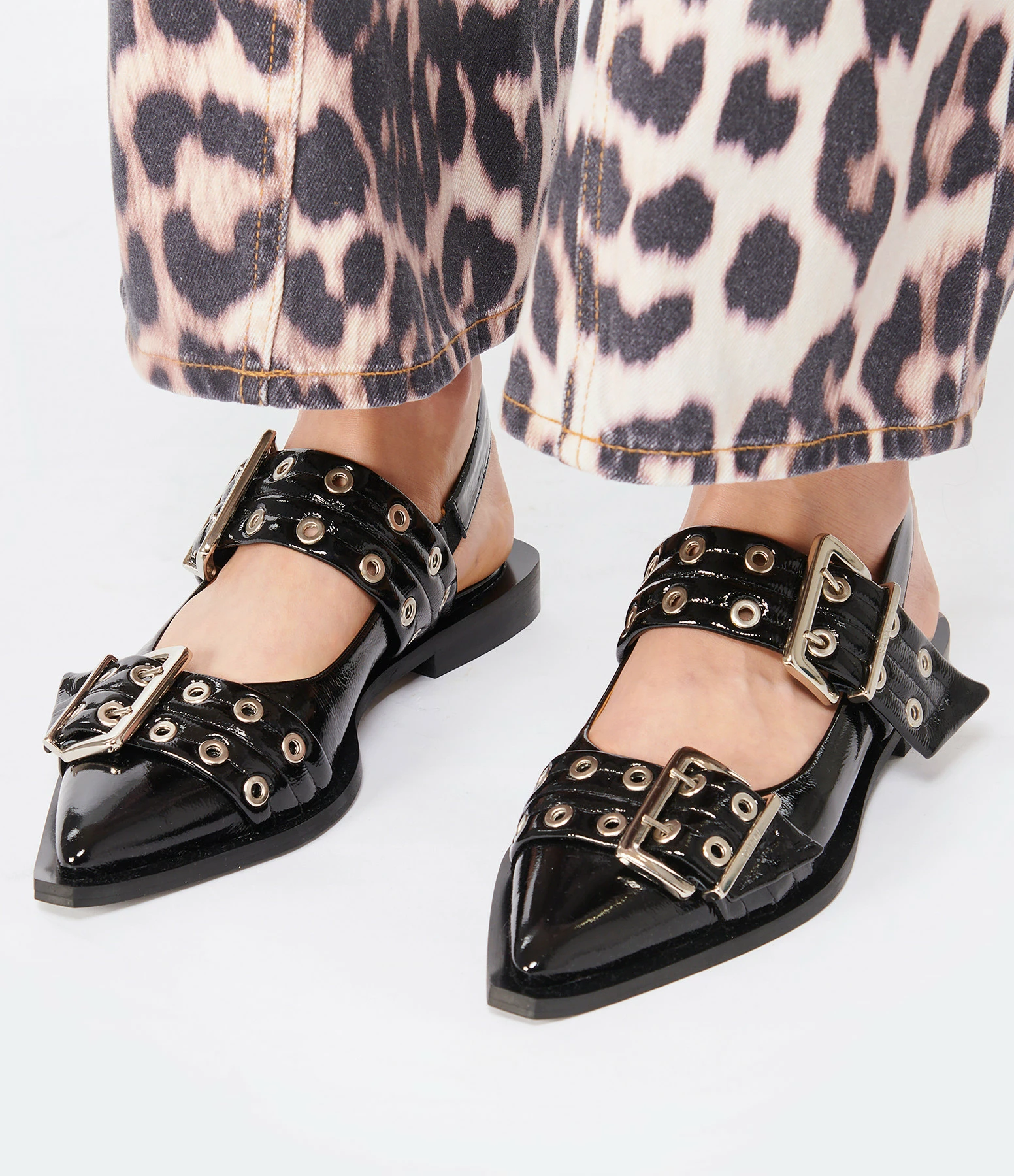 Ganni Sandales Boucles Cuir Noir 6 Ganni Sandales Boucles Cuir Noir – Image 4