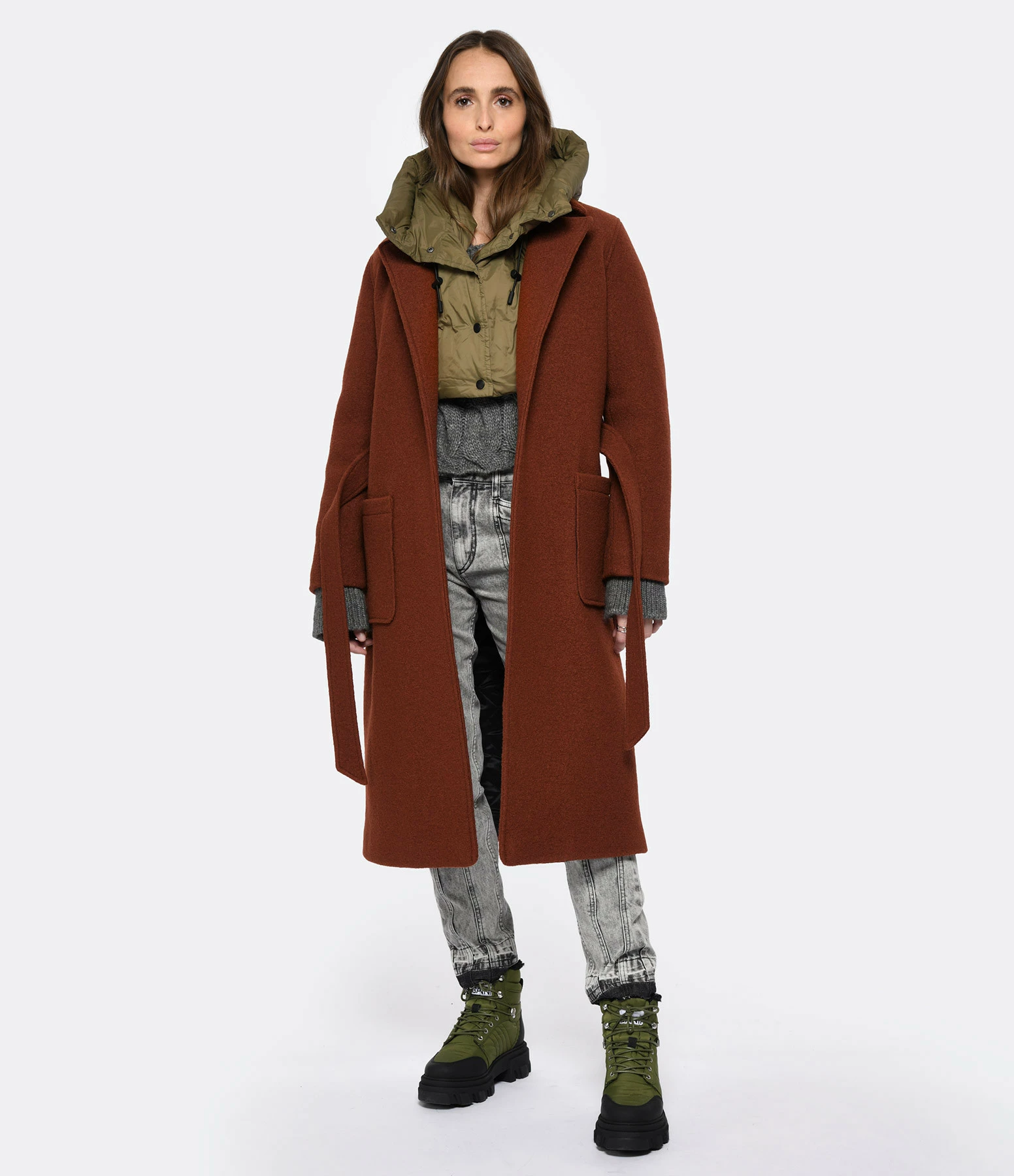 Ganni Bottines Cuir Kalamata Kaki 10 Ganni Bottines Cuir Kalamata Kaki – Image 8