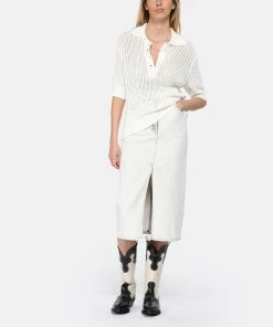 Ganni Bottes Santiag Cuir Noir Écru -Golden Goose-boutique ganni look20230214 365