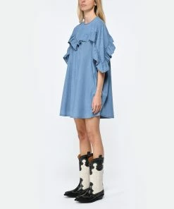 Ganni Bottes Santiag Cuir Noir Écru -Golden Goose-boutique ganni look20230214 73