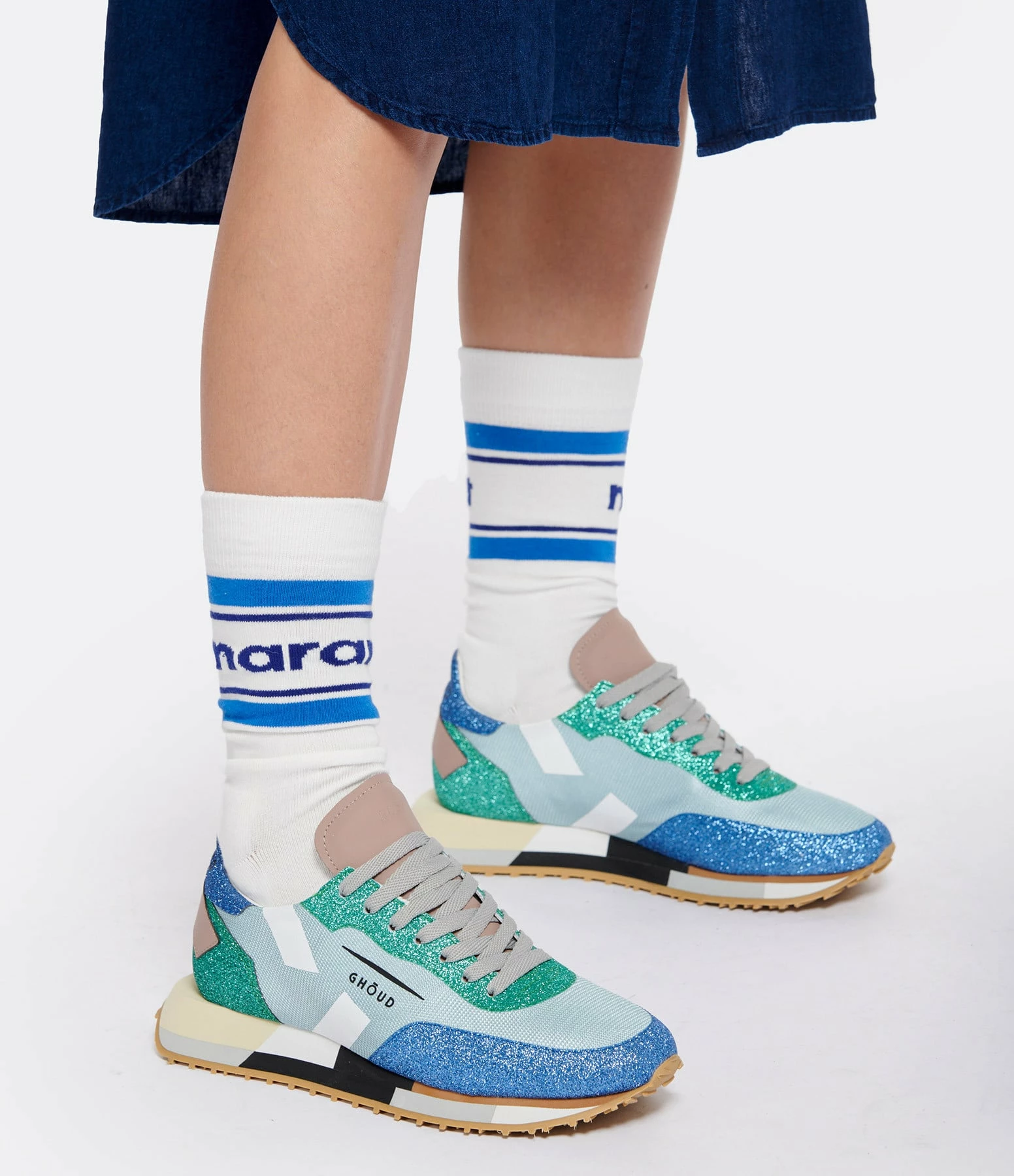 GHOUD VENICE Baskets Running Cuir Multi Rush Bleu Sky 7 GHOUD VENICE Baskets Running Cuir Multi Rush Bleu Sky – Image 5