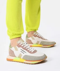 GHOUD VENICE Baskets Star M Mesh Glitter Crème Vert -Golden Goose-boutique ghoud look20221227 25