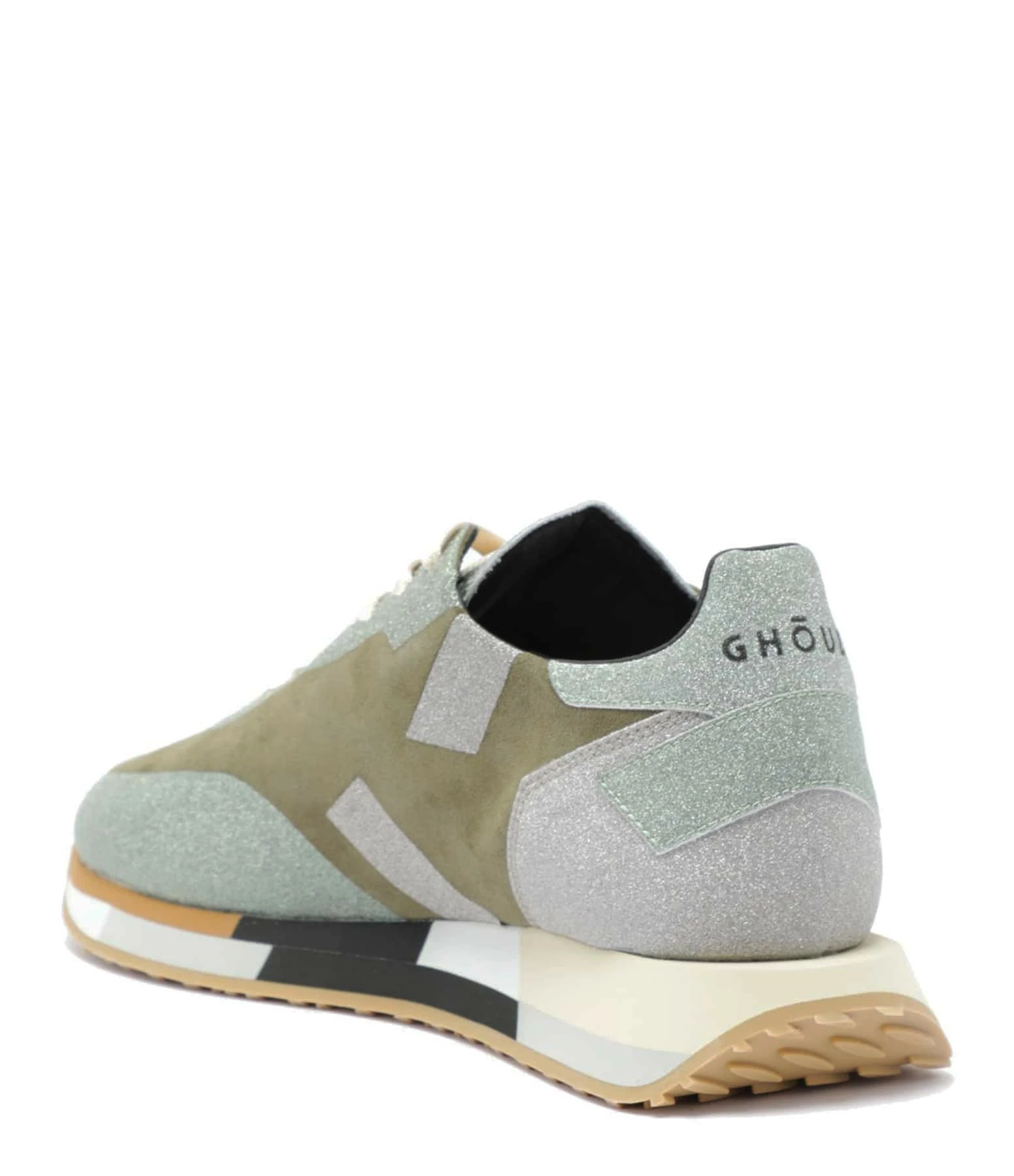 GHOUD VENICE Baskets Rush Low Cuir Suédé Glitter Militaire 4 GHOUD VENICE Baskets Rush Low Cuir Suédé Glitter Militaire – Image 2