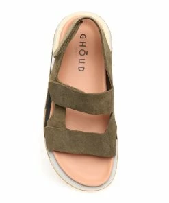GHOUD VENICE Sandales Atelier Cuir Suédé Kaki -Golden Goose-boutique ghoud48845 pck20230104 2