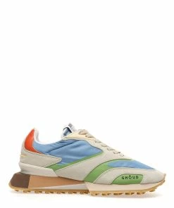 GHOUD VENICE Baskets Rush GR2 Cuir Suédé Crème Ciel, Capsule Flash