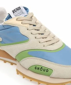 GHOUD VENICE Baskets Rush GR2 Cuir Suédé Crème Ciel, Capsule Flash -Golden Goose-boutique ghoud48849 pck20230113 4