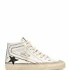 Golden Goose Baskets Homme Slide Cuir Blanc Noir -Golden Goose-boutique gmf00369f00325911198