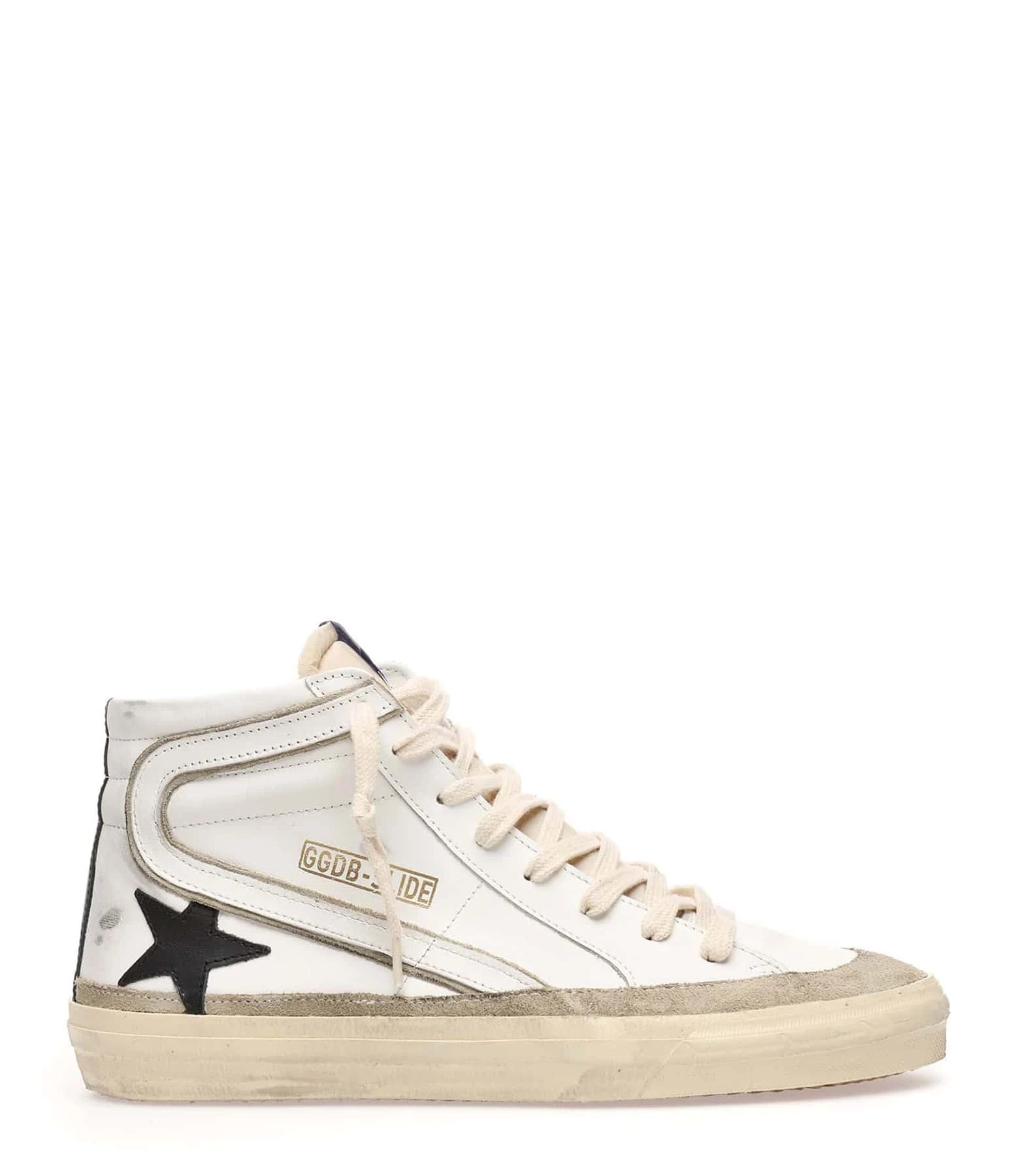 Golden Goose Baskets Homme Slide Cuir Blanc Noir 3 Golden Goose Baskets Homme Slide Cuir Blanc Noir