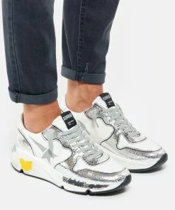 Golden Goose Baskets Running Cuir Craquelé Argenté -Golden Goose-boutique golde look20200630 239