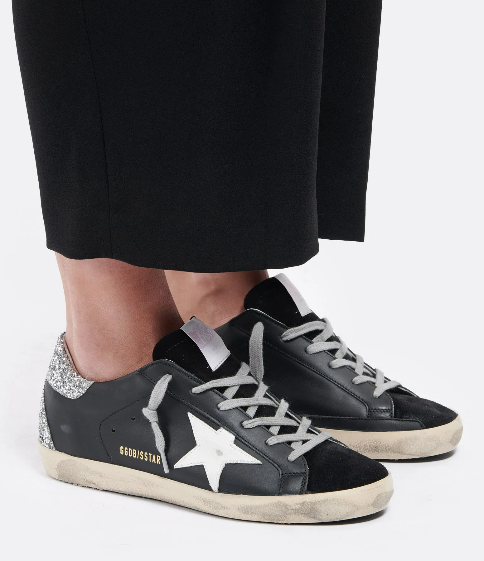 Golden Goose Baskets Superstar Cuir Suédé Glitter Blanc Argenté 7 Golden Goose Baskets Superstar Cuir Suédé Glitter Blanc Argenté – Image 5