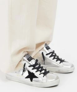 Golden Goose Baskets Superstar Sabot Cuir Argenté -Golden Goose-boutique golde look20210120 464