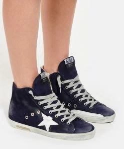 Golden Goose Baskets Francy Cuir Suédé Bleu Nuit 13 Golden Goose Baskets Francy Cuir Suédé Bleu Nuit -Golden Goose-boutique golde look20210217 393reprise