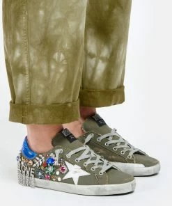 Golden Goose Baskets Superstar Cuir Canvas Cristal Kaki -Golden Goose-boutique golde look20210324 53