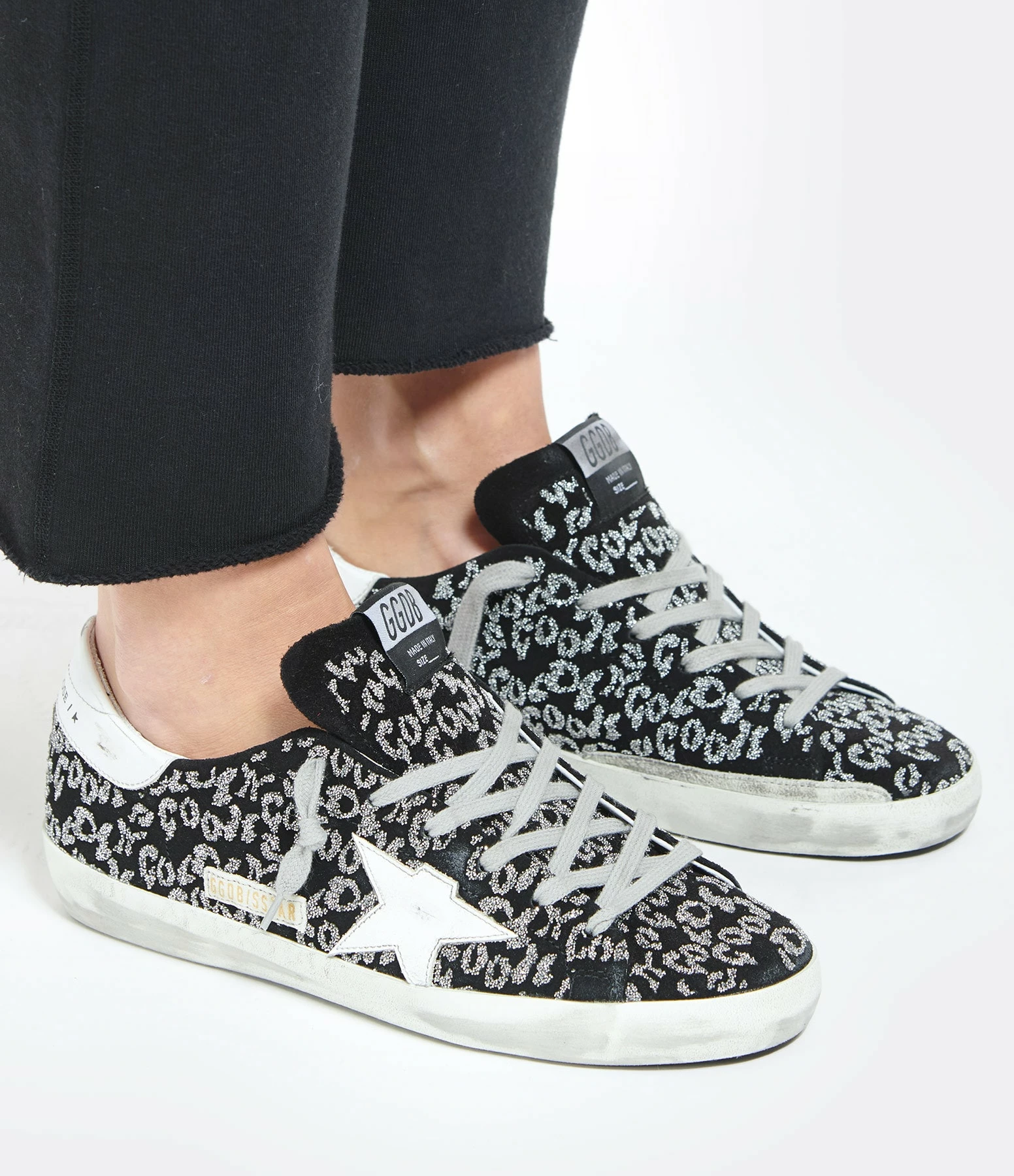 Golden Goose Baskets Superstar Imprimé Cuir Suédé Noir 7 Golden Goose Baskets Superstar Imprimé Cuir Suédé Noir – Image 5