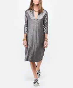 Golden Goose Baskets Old School Cuir Laminé Argenté Noir, Exclusivité Lulli -Golden Goose-boutique golde look20210406 304