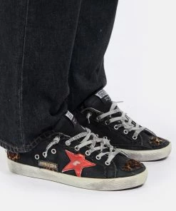 Golden Goose Baskets Superstar Toile Noir Léopard Rouge -Golden Goose-boutique golde look20210803 347