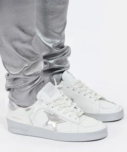 Golden Goose Baskets Stardan Cuir Blanc Argenté -Golden Goose-boutique golde look20210804 153