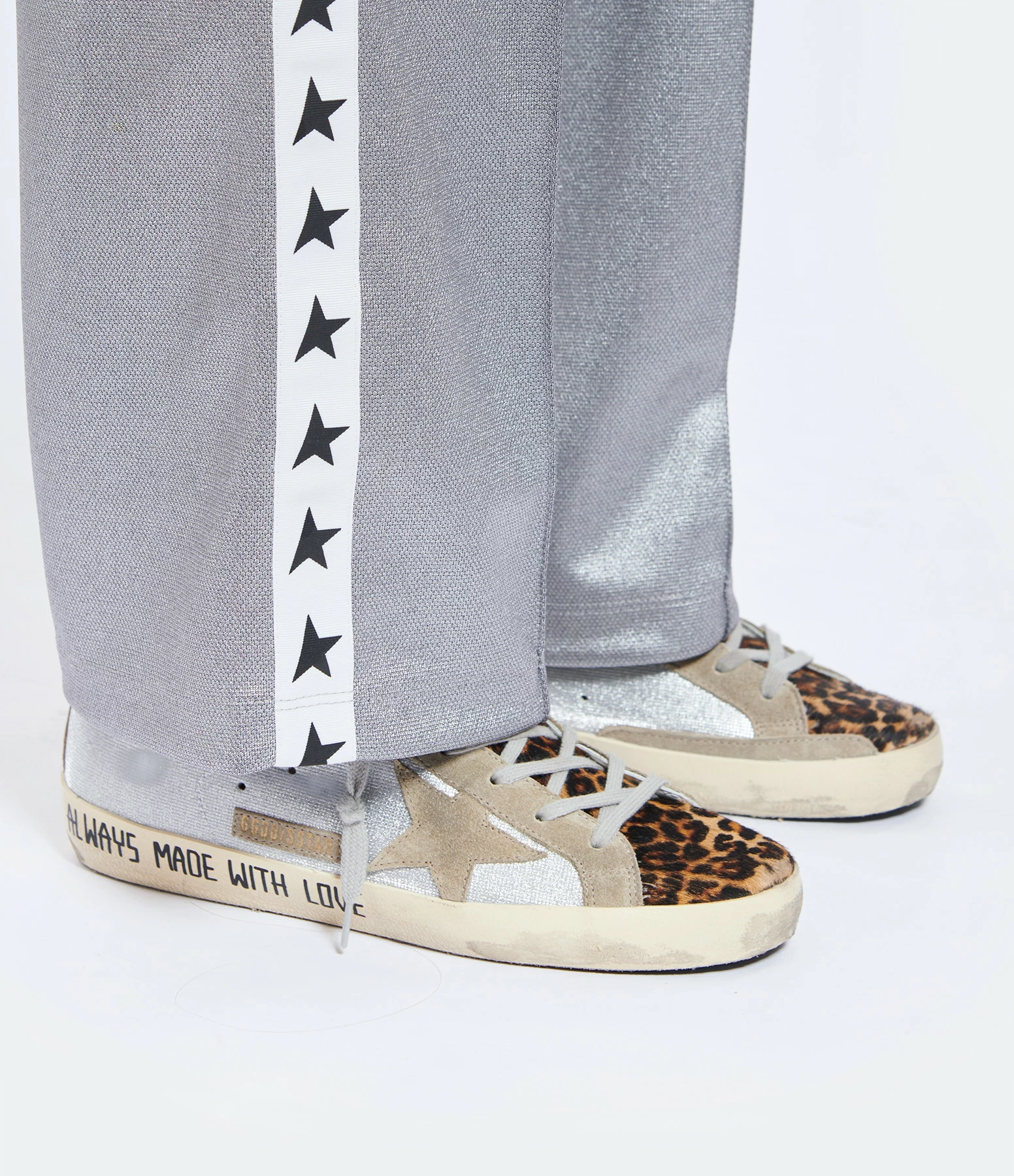 Golden Goose Baskets Superstar Cuir Argenté Léopard 7 Golden Goose Baskets Superstar Cuir Argenté Léopard – Image 5
