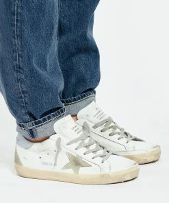 Golden Goose Baskets Superstar Cuir Blanc Bleu Clair -Golden Goose-boutique golde look20211207 98
