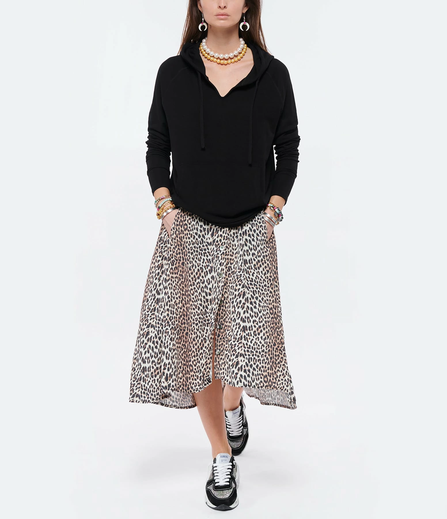 Golden Goose Baskets Running Cuir Noir Argenté 10 Golden Goose Baskets Running Cuir Noir Argenté – Image 8