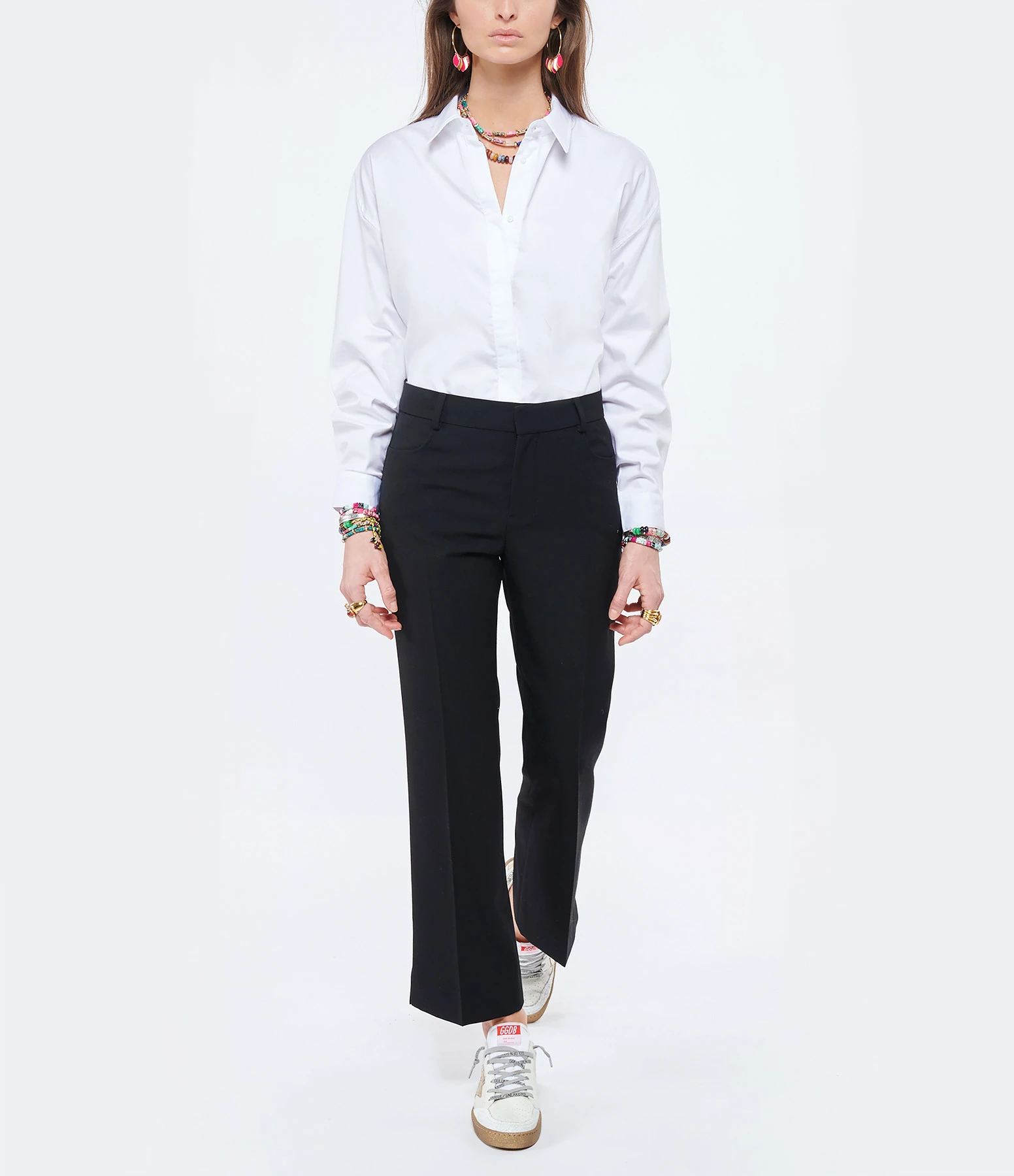 Golden Goose Baskets Ball Star Signature Cuir Blanc Argenté 9 Golden Goose Baskets Ball Star Signature Cuir Blanc Argenté – Image 7