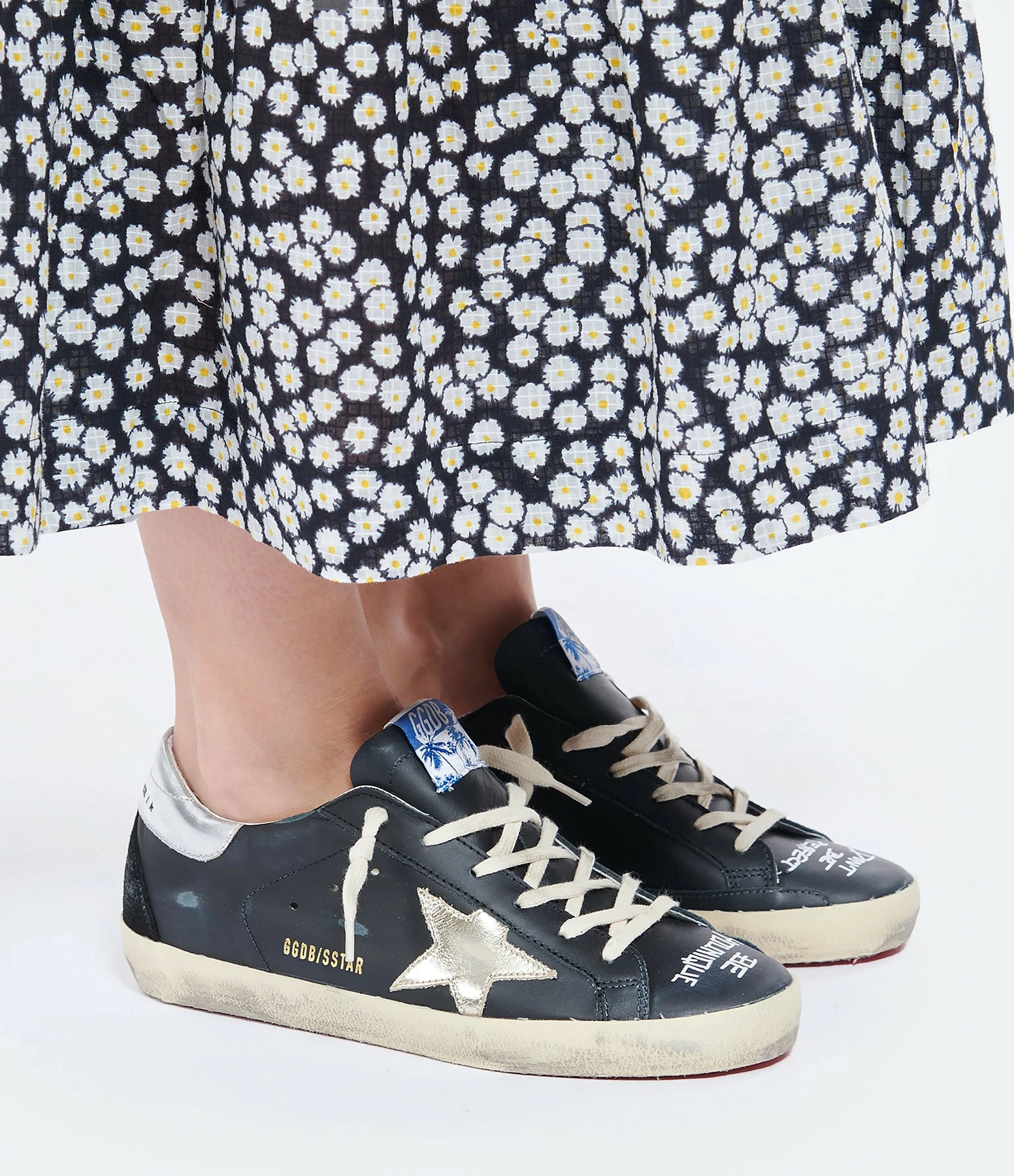 Golden Goose Baskets Superstar Cuir Noir Argenté 7 Golden Goose Baskets Superstar Cuir Noir Argenté – Image 5
