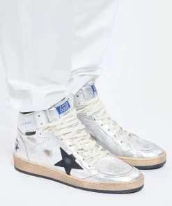 Golden Goose Baskets Sky Star Cuir Argenté -Golden Goose-boutique golde look20220301 325