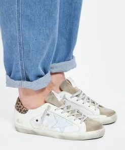 Golden Goose Baskets Superstar Cuir Blanc Bleu Léopard -Golden Goose-boutique golde look20220316 53
