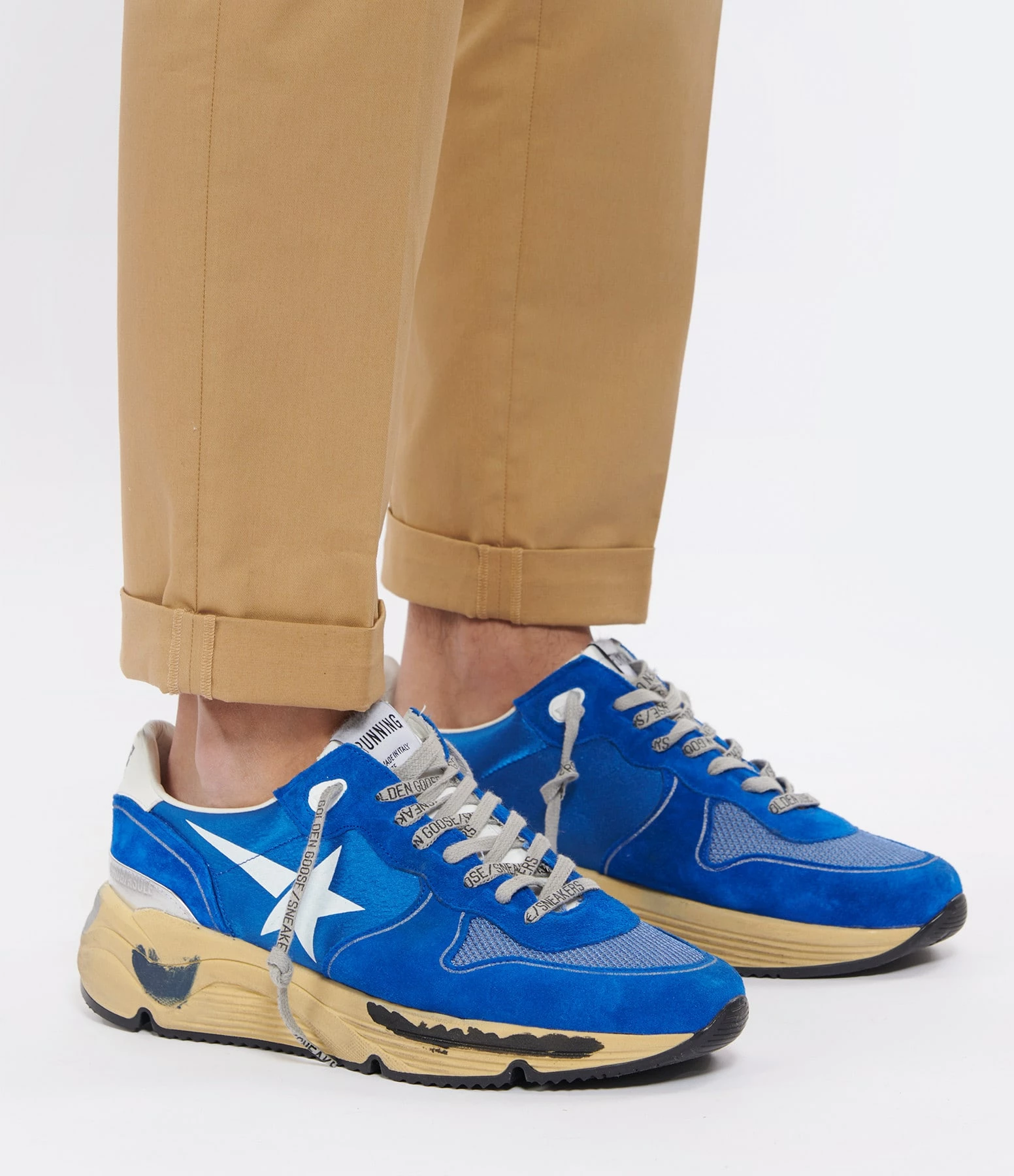 Golden Goose Baskets Homme Running Cuir Suédé Bleu Blanc 7 Golden Goose Baskets Homme Running Cuir Suédé Bleu Blanc – Image 5